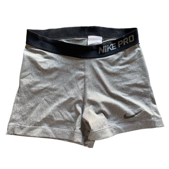 Nike Pro Women 3.0" Compression Shorts-Grey/Black 589364-091 Classic Medium - Picture 1 of 6